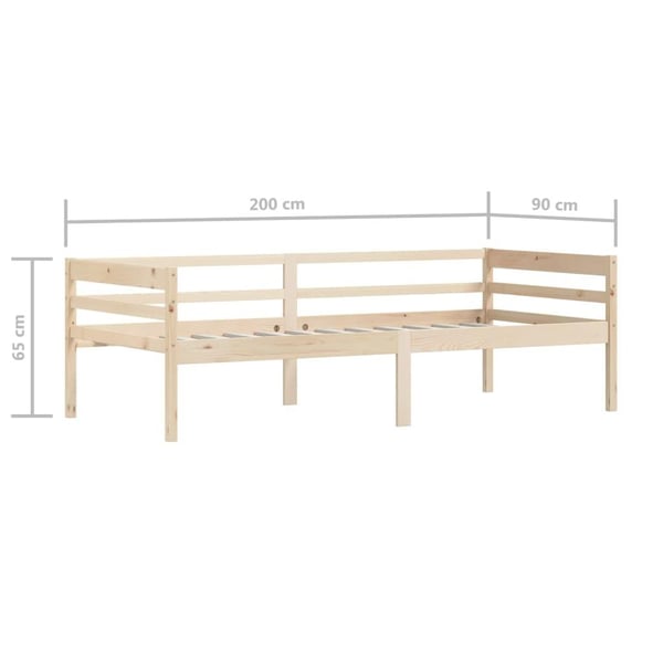 vidaXL Sengeramme heltre furu 90x200 cm