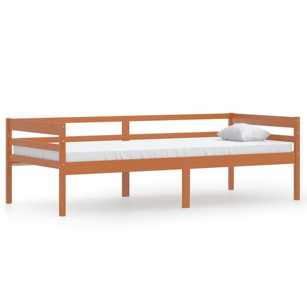 vidaXL Sengeramme honningbrun heltre furu 90x200 cm