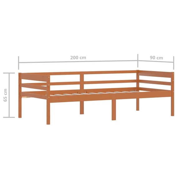 vidaXL Sengeramme honningbrun heltre furu 90x200 cm