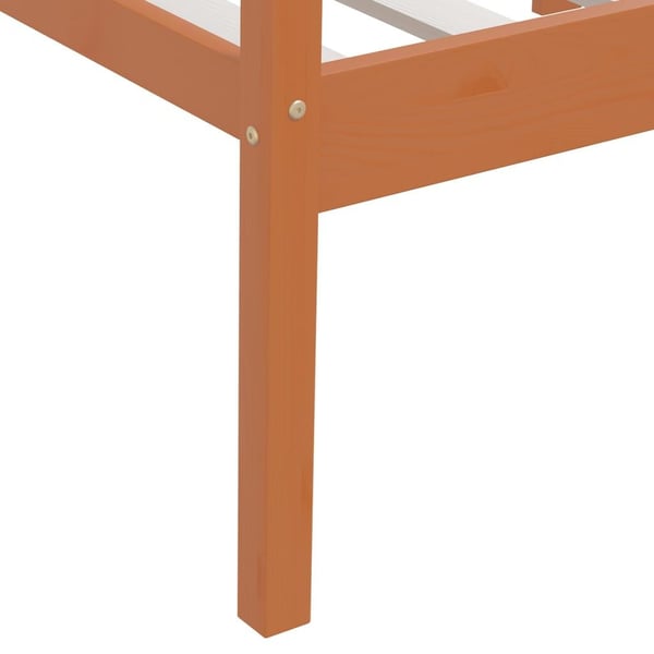vidaXL Sengeramme honningbrun heltre furu 90x200 cm