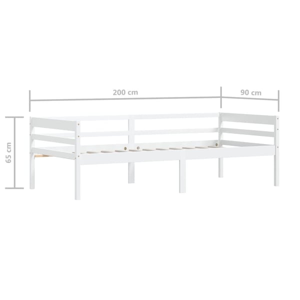 vidaXL Sengeramme hvit heltre furu 90x200 cm