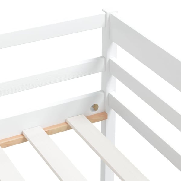 vidaXL Sengeramme hvit heltre furu 90x200 cm