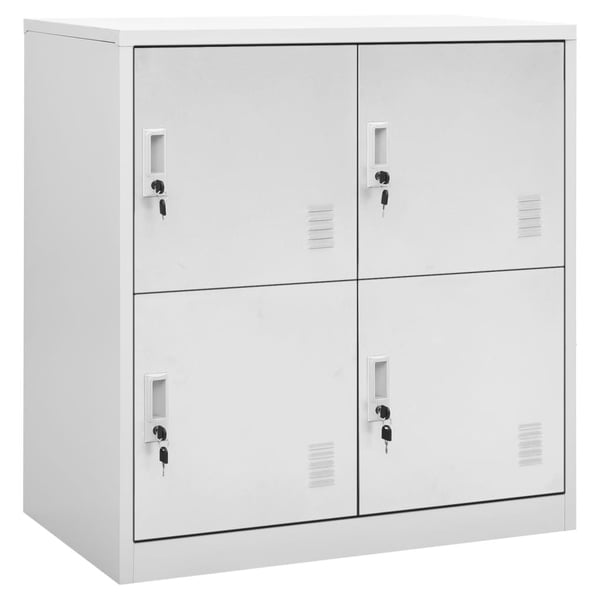 vidaXL Pukukaapit 2 kpl vaaleanharmaa 90x45x92,5 cm teräs
