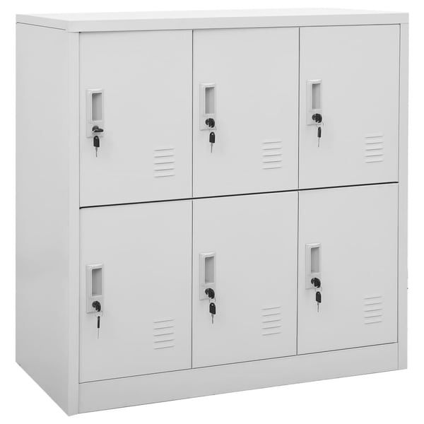 vidaXL Oppbevaringsskap 2 stk lysegrå 90x45x92,5 cm stål