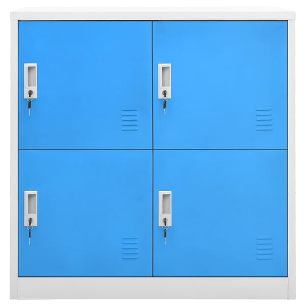 vidaXL Oppbevaringsskap 2 stk lysegrå og blå 90x45x92,5 cm stål