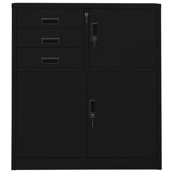 vidaXL kontorskab 90x40x102 cm stål sort
