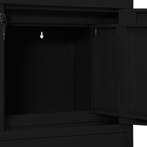 vidaXL kontorskab 90x40x102 cm stål sort
