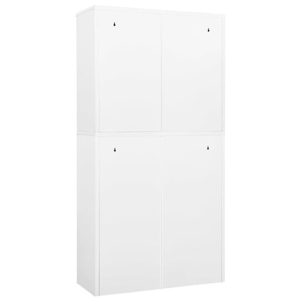 vidaXL kontorskab 90x40x180 cm stål og hærdet glas hvid