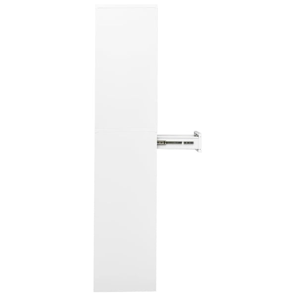 vidaXL kontorskab 90x40x180 cm stål og hærdet glas hvid