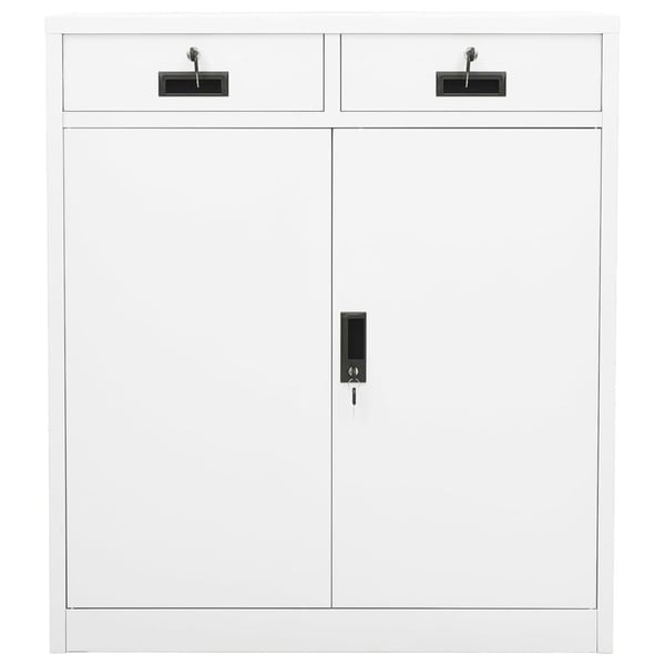 vidaXL Kontorskap hvit 90x40x102 cm stål