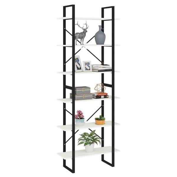 vidaXL reol 80x30x210 cm massivt fyrretræ hvid