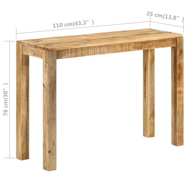 vidaXL Konsollbord 110x35x76 cm grovt mangotre