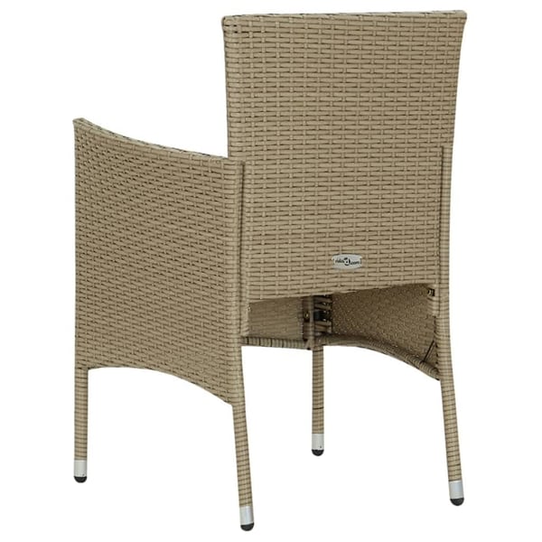 vidaXL spisebordssæt til haven med hynder 7 dele polyrattan beige