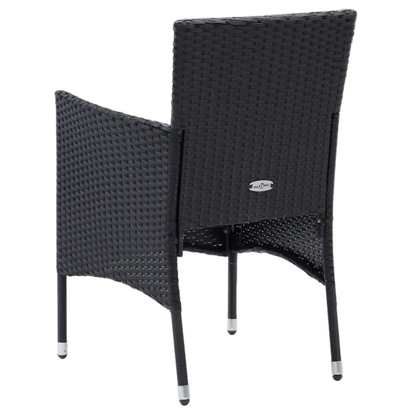 vidaXL spisebordssæt til haven 9 dele med hynder polyrattan sort grå