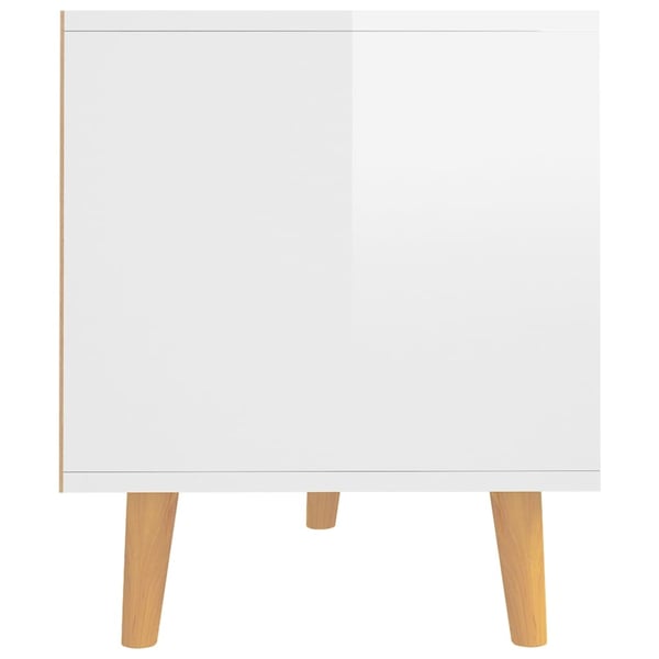 vidaXL TV-benk høyglans hvit 90x40x48,5 cm konstruert tre