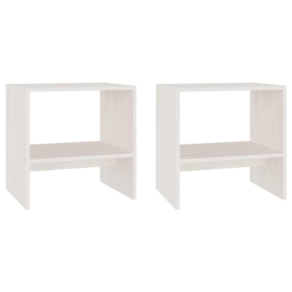 vidaXL Nattbord 2 stk hvit 40x30,5x40 cm heltre furu