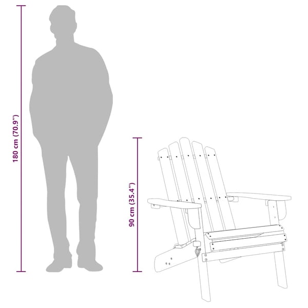 vidaXL Adirondack-hagestol heltre akasie