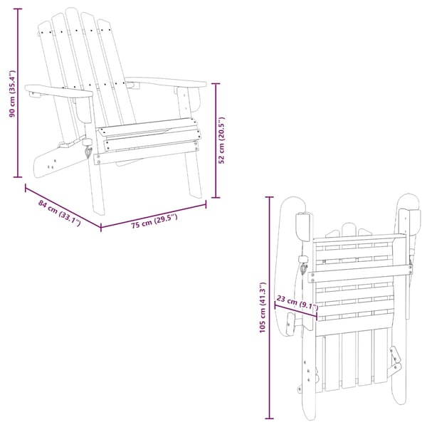 vidaXL Adirondack-hagestol heltre akasie
