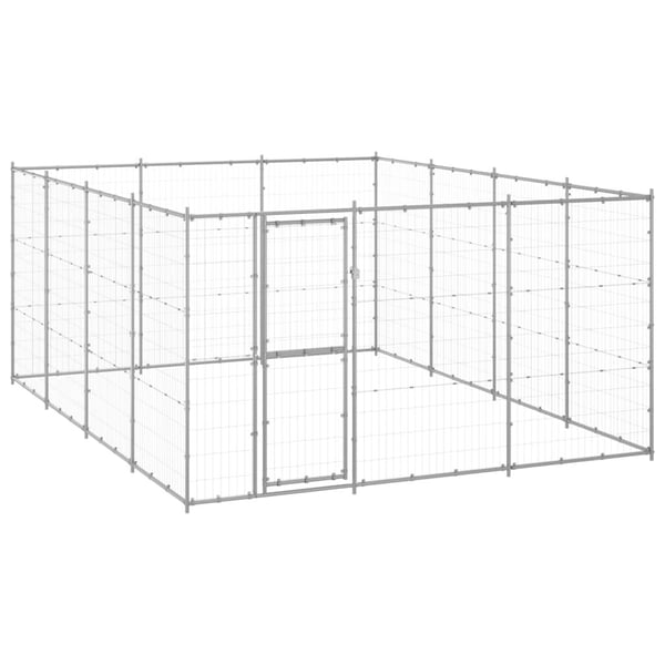 vidaXL udendørs hundebur 14,52 m² galvaniseret stål