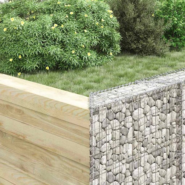 vidaXL Gabion høybed trapesform galvanisert stål 80x20x100 cm