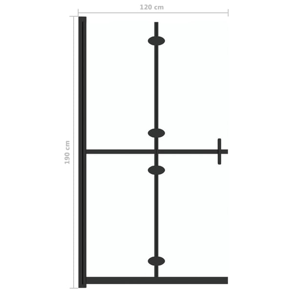 vidaXL Sammenleggbar dusjvegg med klart ESG-glass 120x190 cm