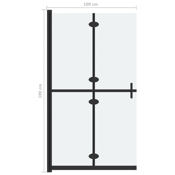 vidaXL foldbar brusevæg 100x190 cm matteret sikkerhedsglas