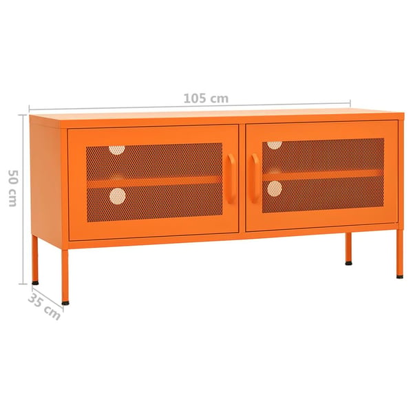 vidaXL TV-benk oransje 105x35x50 cm stål