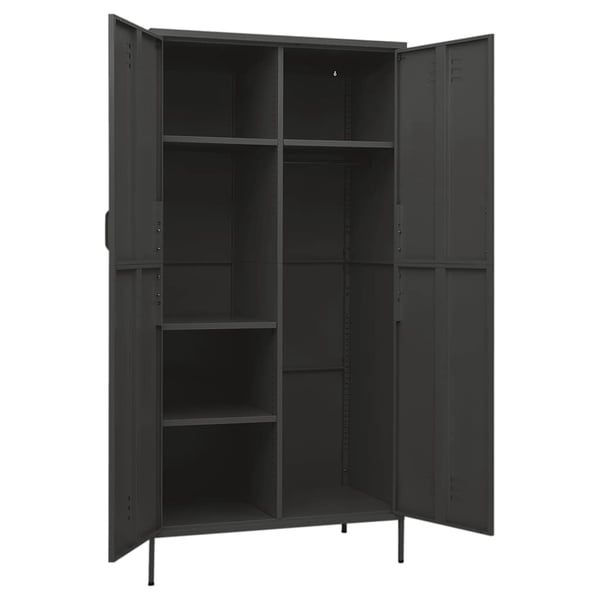 vidaXL klædeskab 90x50x180 cm stål antracitgrå
