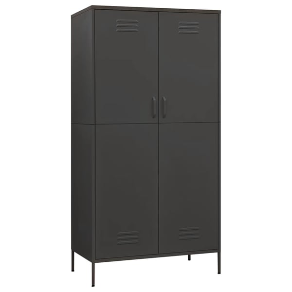 vidaXL Garderobe antrasitt 90x50x180 cm stål