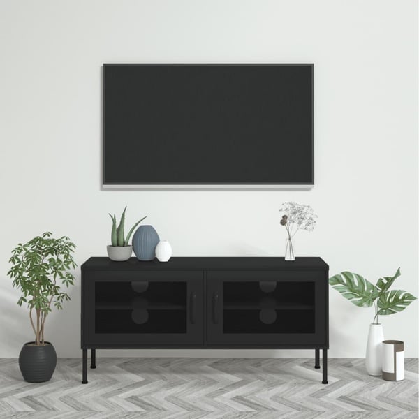 vidaXL tv-skab 105x35x50 cm stål  Sort