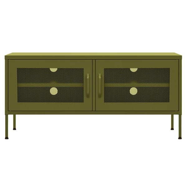 vidaXL tv-skab 105x35x50 cm stål olivengrøn