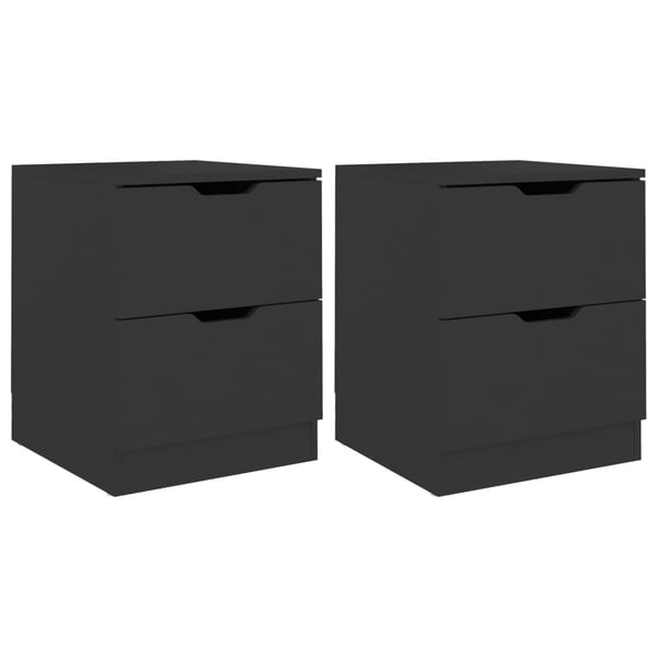 vidaXL sengeskabe 2 stk. 40x40x50 cm spånplade sort