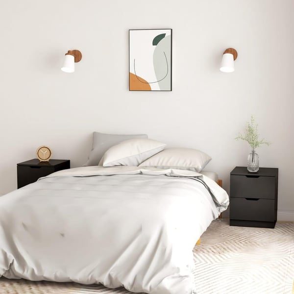 vidaXL sengeskabe 2 stk. 40x40x50 cm spånplade sort