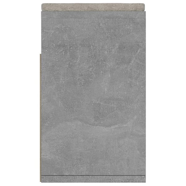 vidaXL skobænk med hynde 104x30x49 cm spånplade betongrå