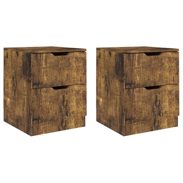vidaXL Nattbord 2 stk røkt eik 40x40x50 cm sponplate