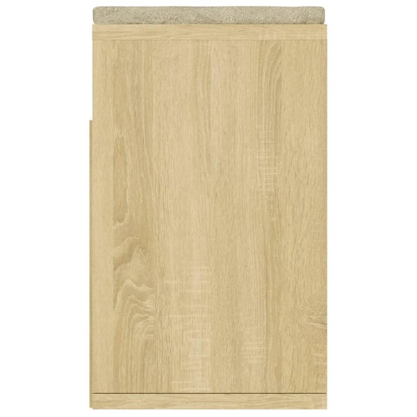 vidaXL Skobänk med dyna sonoma-ek 104x30x49 cm spånskiva