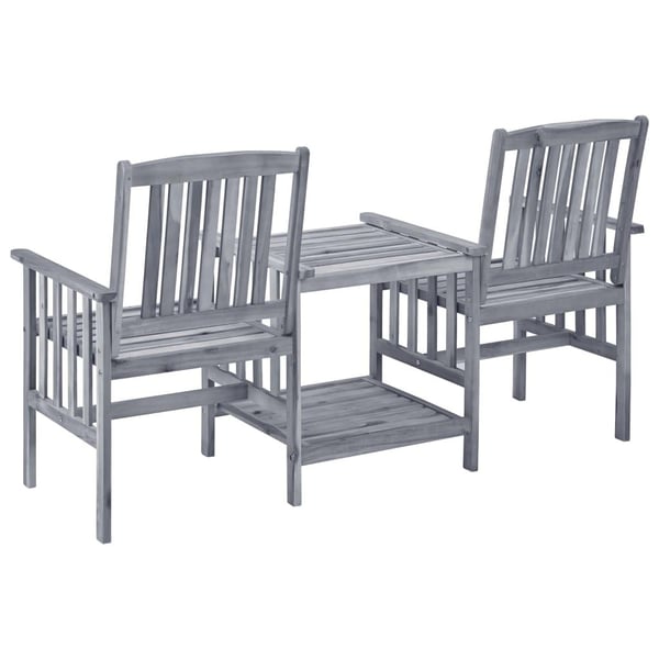 vidaXL havestole med tebord 159x61x92 cm massivt akacietræ