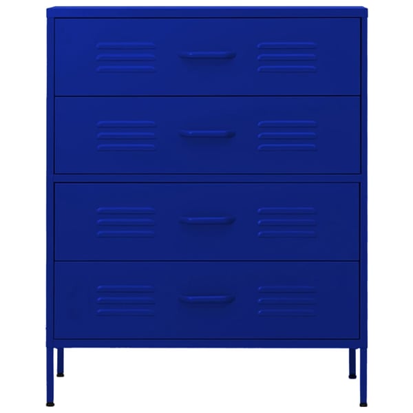 vidaXL Kommode marineblå 80x35x101,5 cm stål