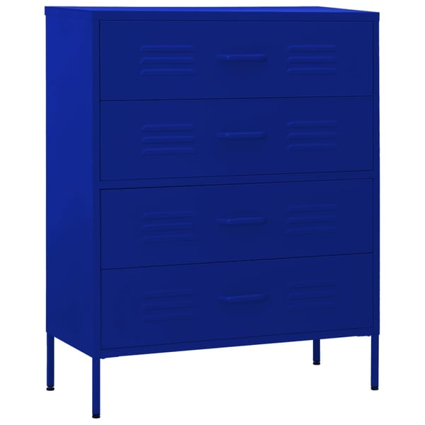 vidaXL Kommode marineblå 80x35x101,5 cm stål