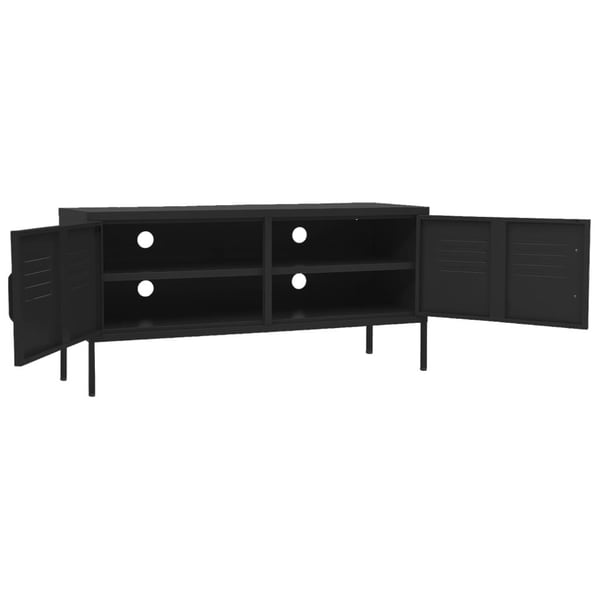 vidaXL TV-benk svart 105x35x50 cm stål
