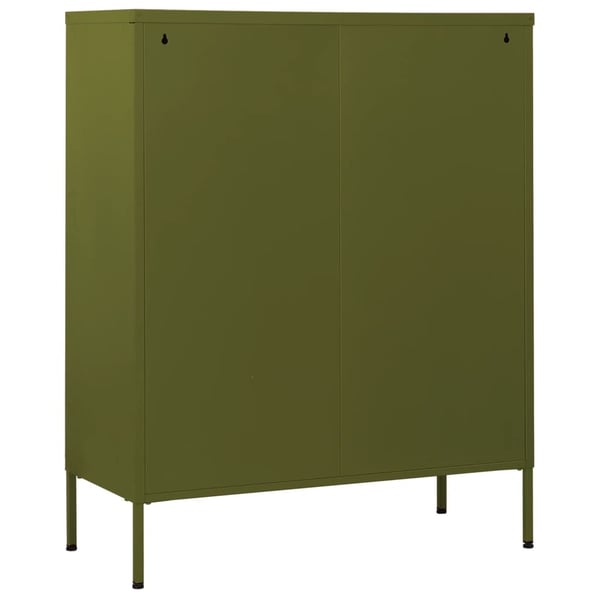 vidaXL kommode 80x35x101,5 cm olivengrøn