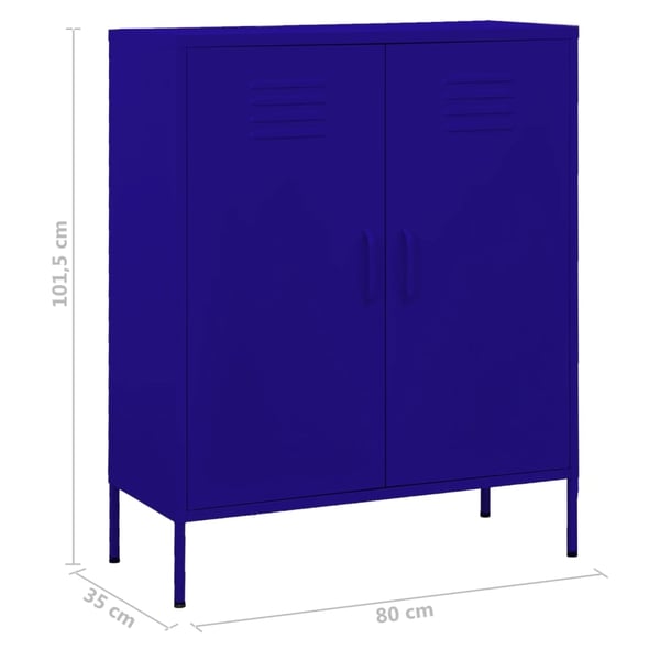 vidaXL Förvaringsskåp marinblå 80x35x101,5 cm stål