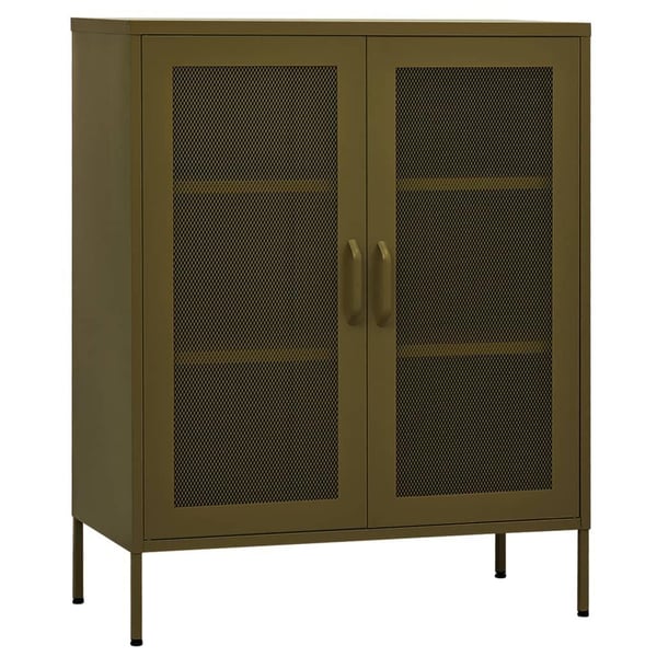 vidaXL Oppbevaringsskap olivengrønn 80x35x101,5 cm stål