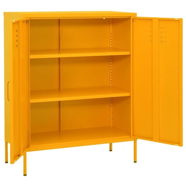 vidaXL opbevaringsskab 80x35x101,5 cm stål sennepsgul