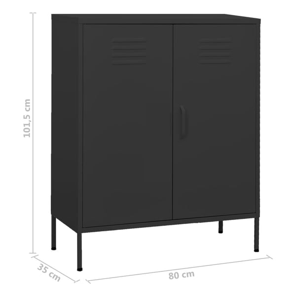 vidaXL Oppbevaringsskap antrasitt 80x35x101,5 cm stål