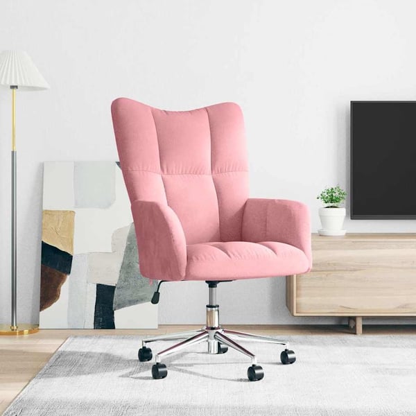 vidaXL lænestol fløjl pink