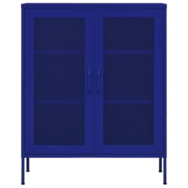 vidaXL Oppbevaringsskap marineblå 80x35x101,5 cm stål