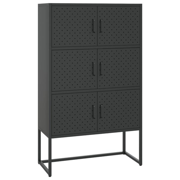 vidaXL Highboard svart 80x35x135 cm stål