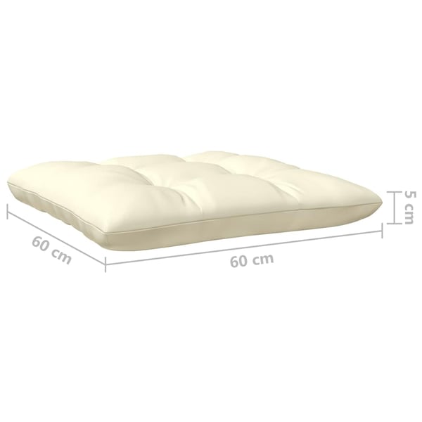 vidaXL loungesæt til haven 3 dele med cremefarvede hynder massivt fyr