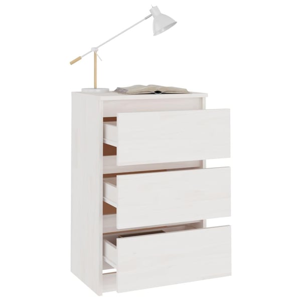 vidaXL sengeborde 2 stk. 40x29,5x64 cm massivt fyrretræ hvid